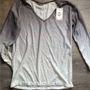 Gray Ombre Long Sleeve Top